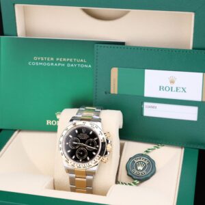 Luxury chronograph watch with black dial