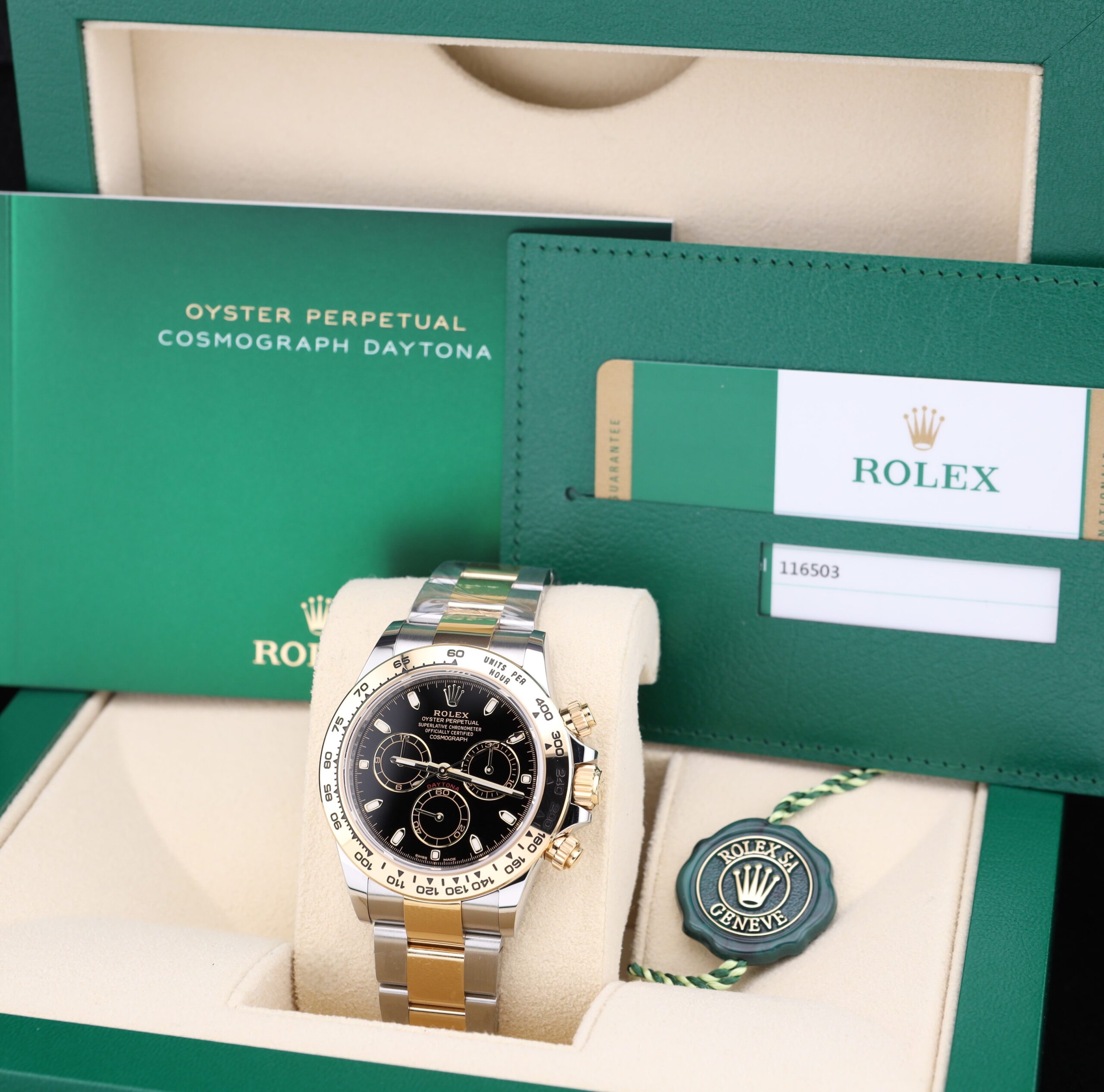 Luxury chronograph watch with black dial