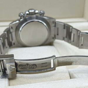 Close-up of Rolex Daytona white dial chronograph