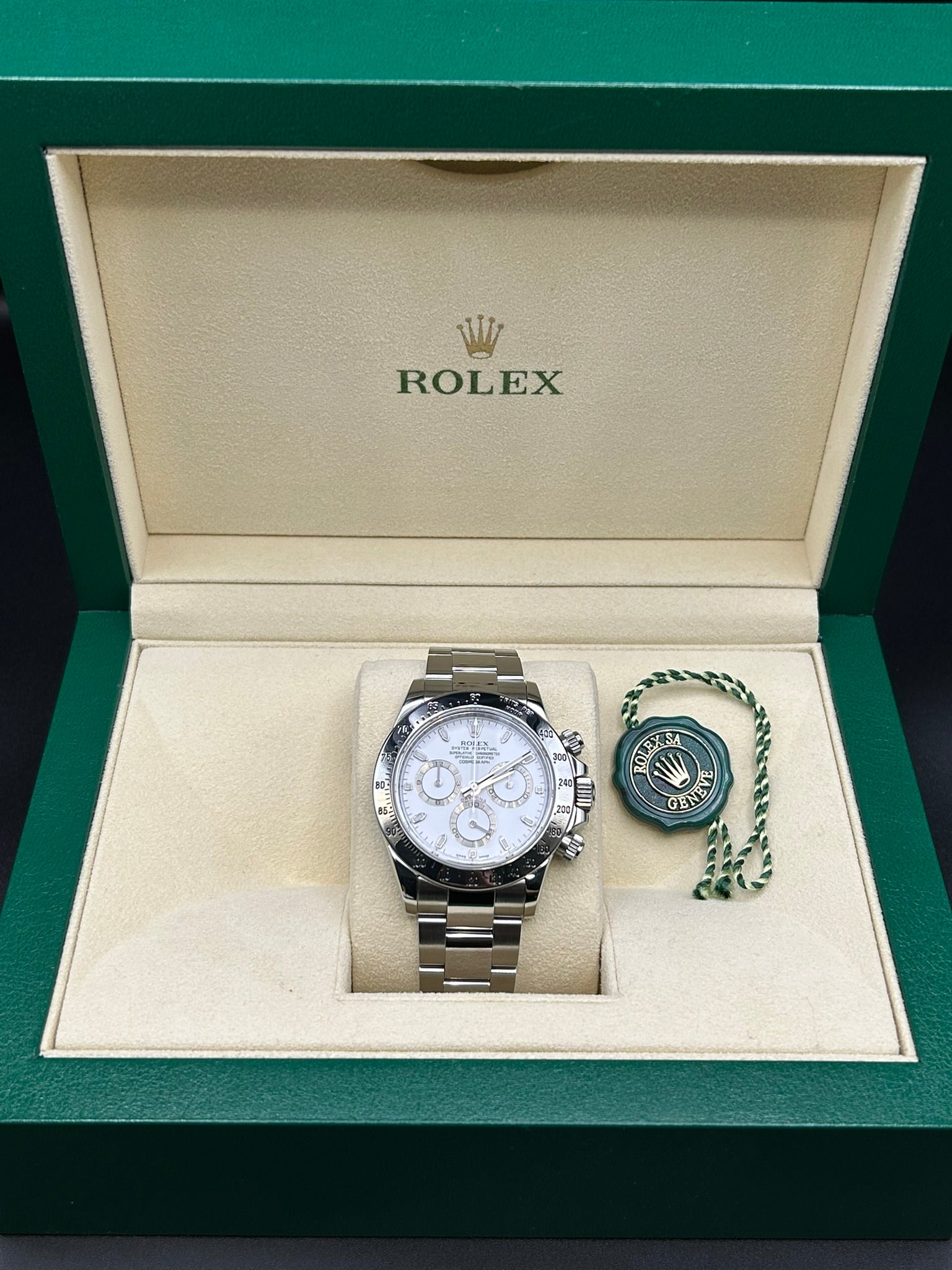 Discontinued steel sports chronograph watch