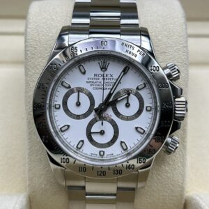 Rolex Daytona steel chronograph white dial