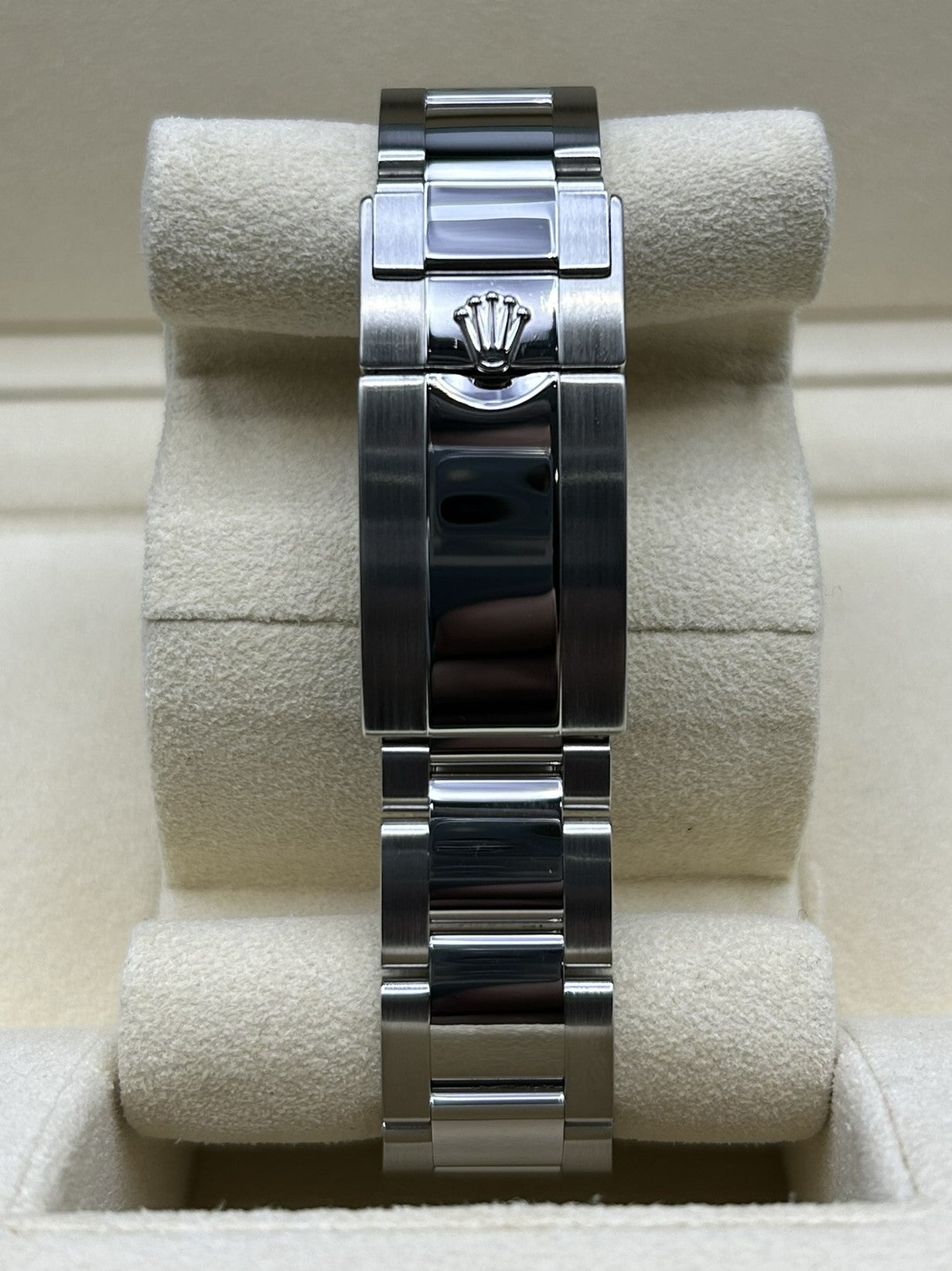 Close-up of Rolex Daytona white dial chronograph