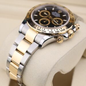 Two-tone black dial chronograph wristwatch