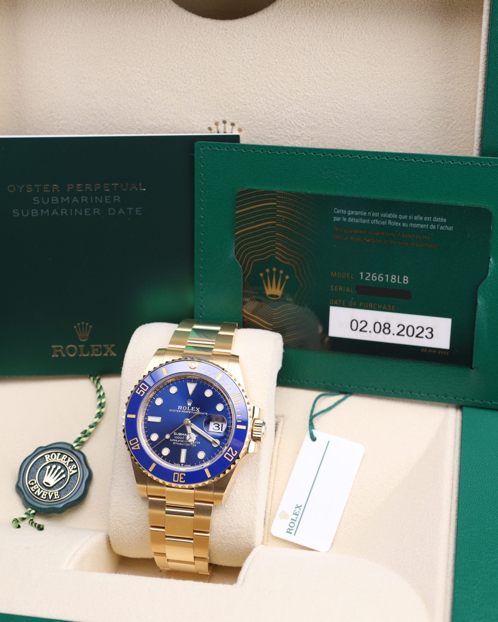 Luxury blue dial sports watch