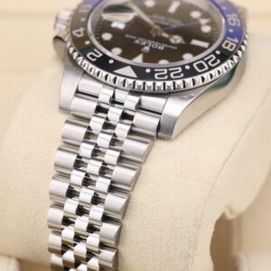 Rolex GMT-Master II Batgirl bezel and crown detail