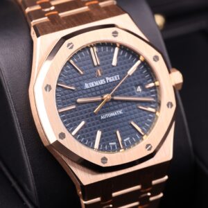 Rose gold luxury watch side profile