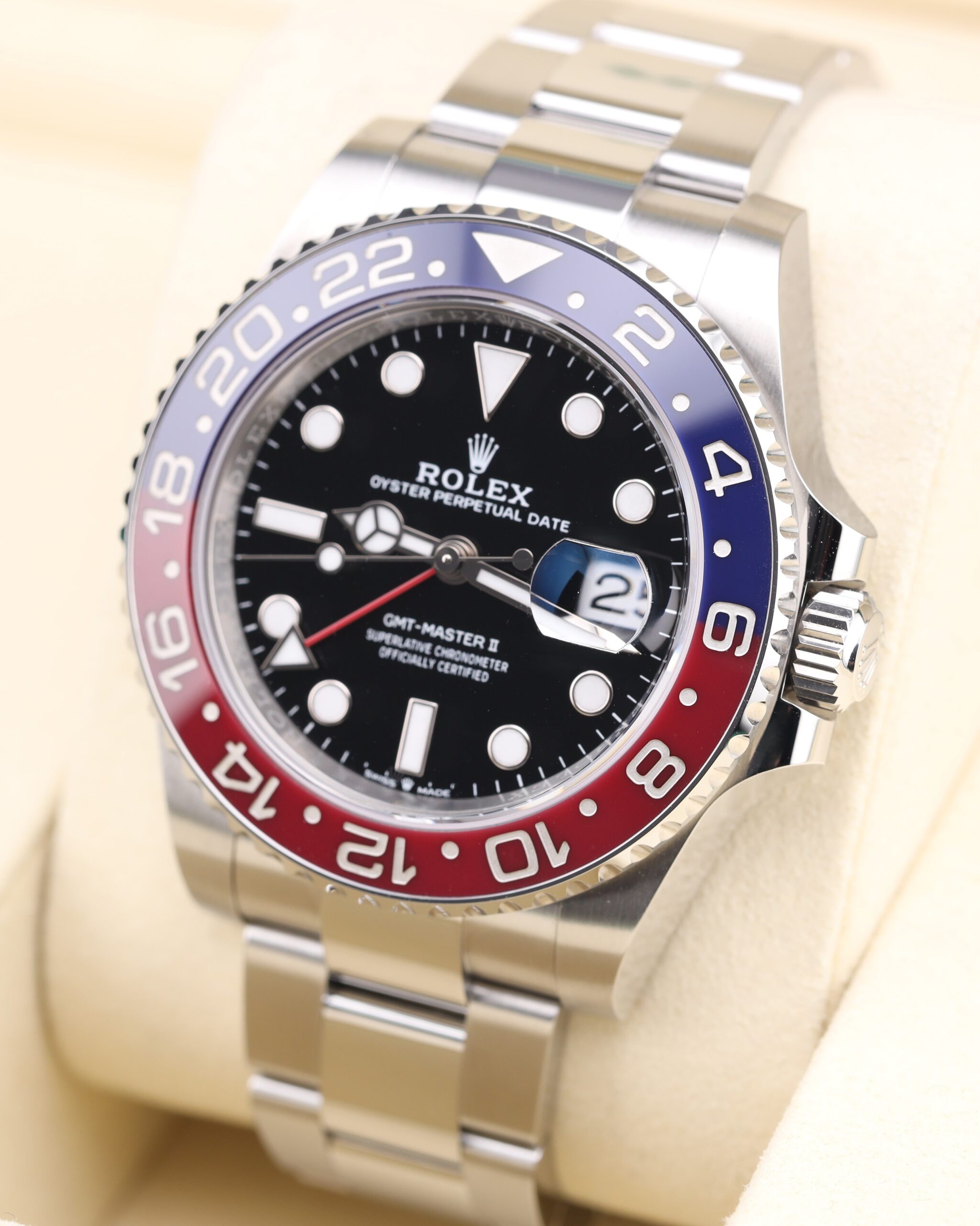 Hard-to-source vintage watch with colorful bezel