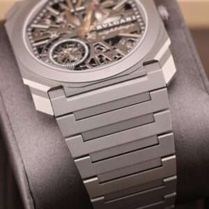 Discontinued steel sports watch on leather strap