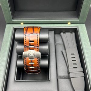 Luxury chronograph wristwatch close-up
