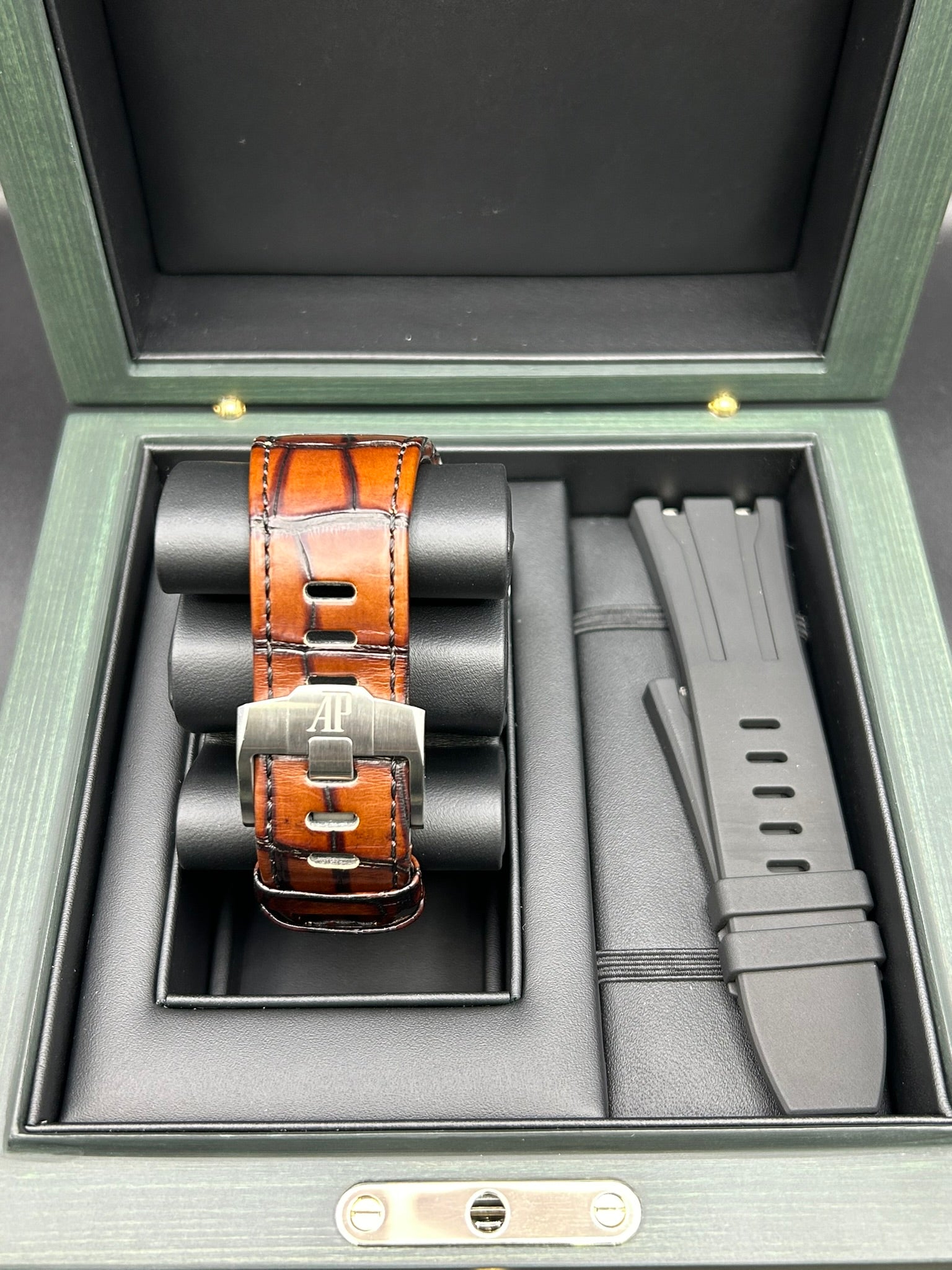 Luxury chronograph wristwatch close-up