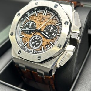 Vintage chronograph watch with patina dial