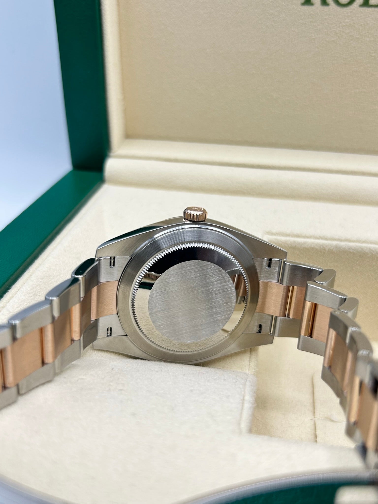 Retro chronograph watch with patina dial