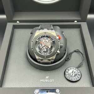 Luxury chronograph watch dial close-up