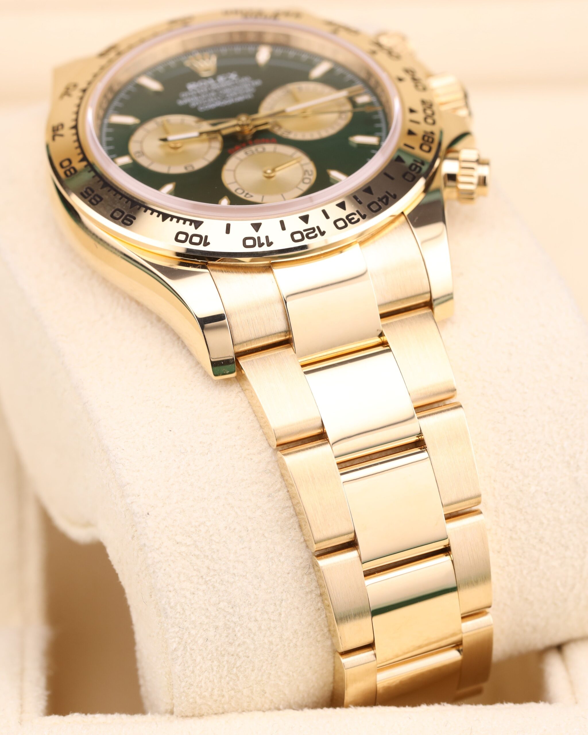 Retro chronograph watch with patina dial