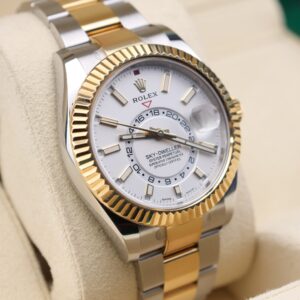 Mid-size vintage dress watch on wrist