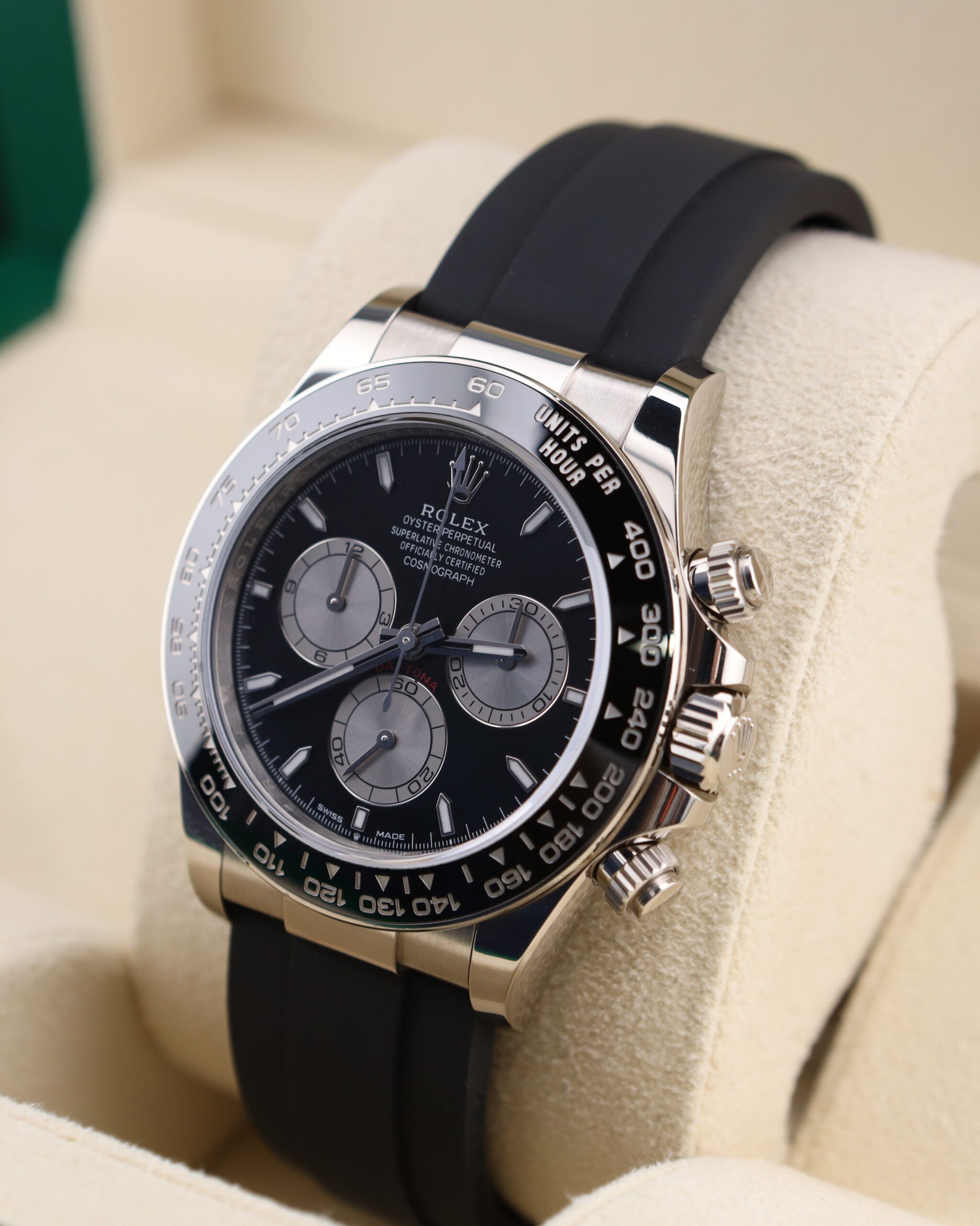 Retro chronograph watch with patina dial