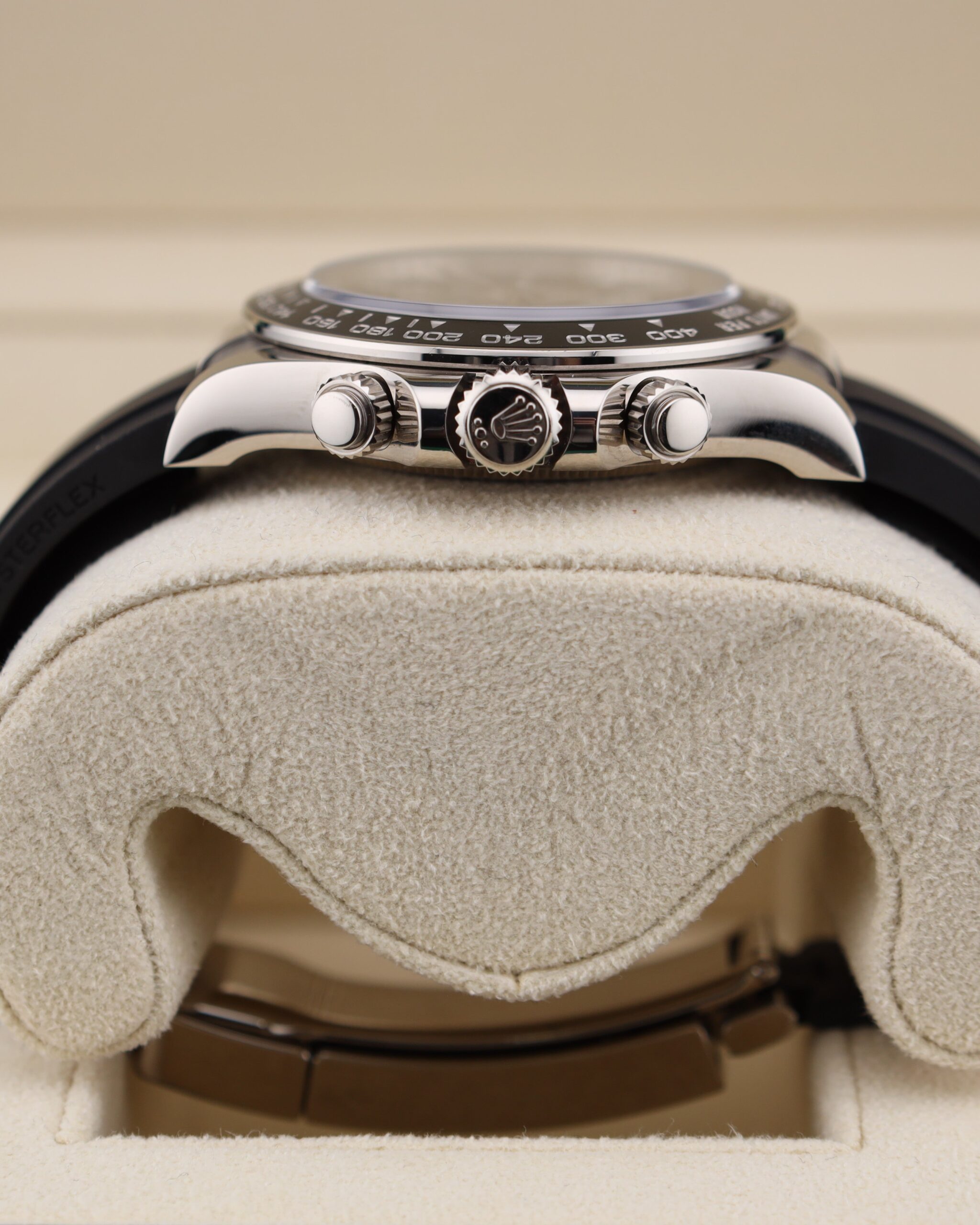 Discontinued steel sports wristwatch close-up