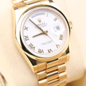 Mid-size vintage dress watch on wrist