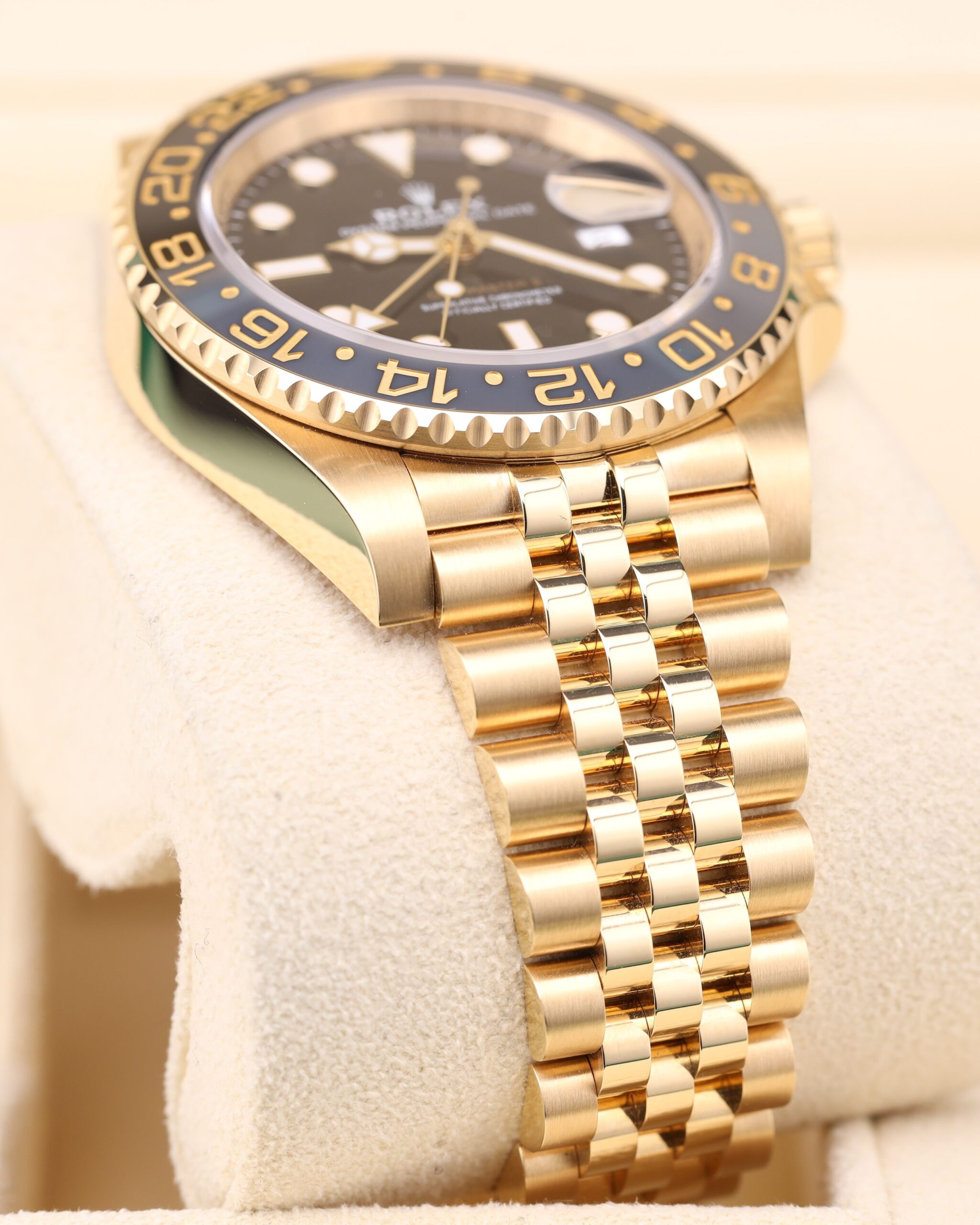 Classic retro chronograph wristwatch close-up