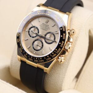 Classic retro chronograph wristwatch close-up