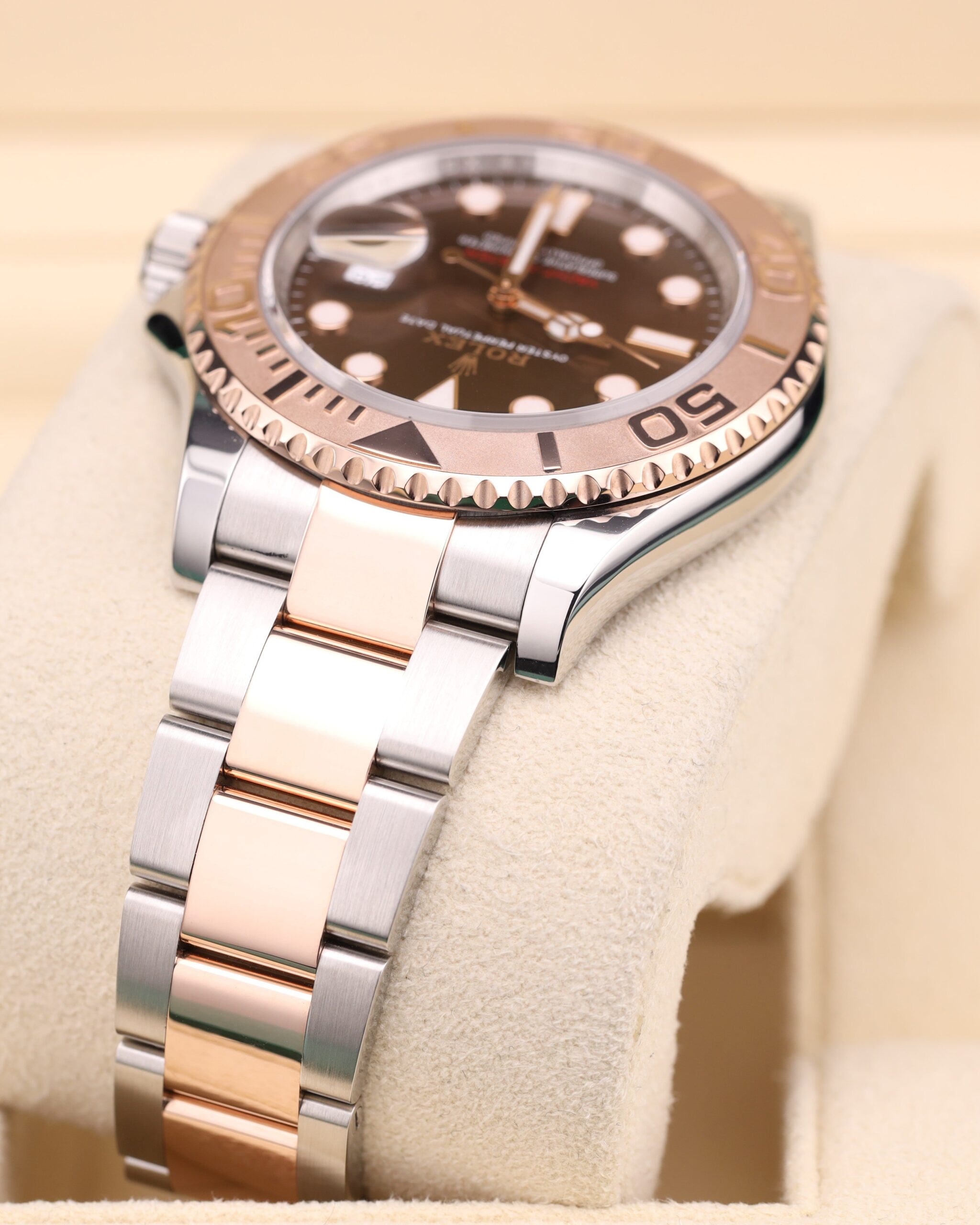 Retro chronograph watch with luminous hands