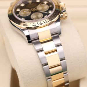 Classic vintage chronograph wristwatch close-up