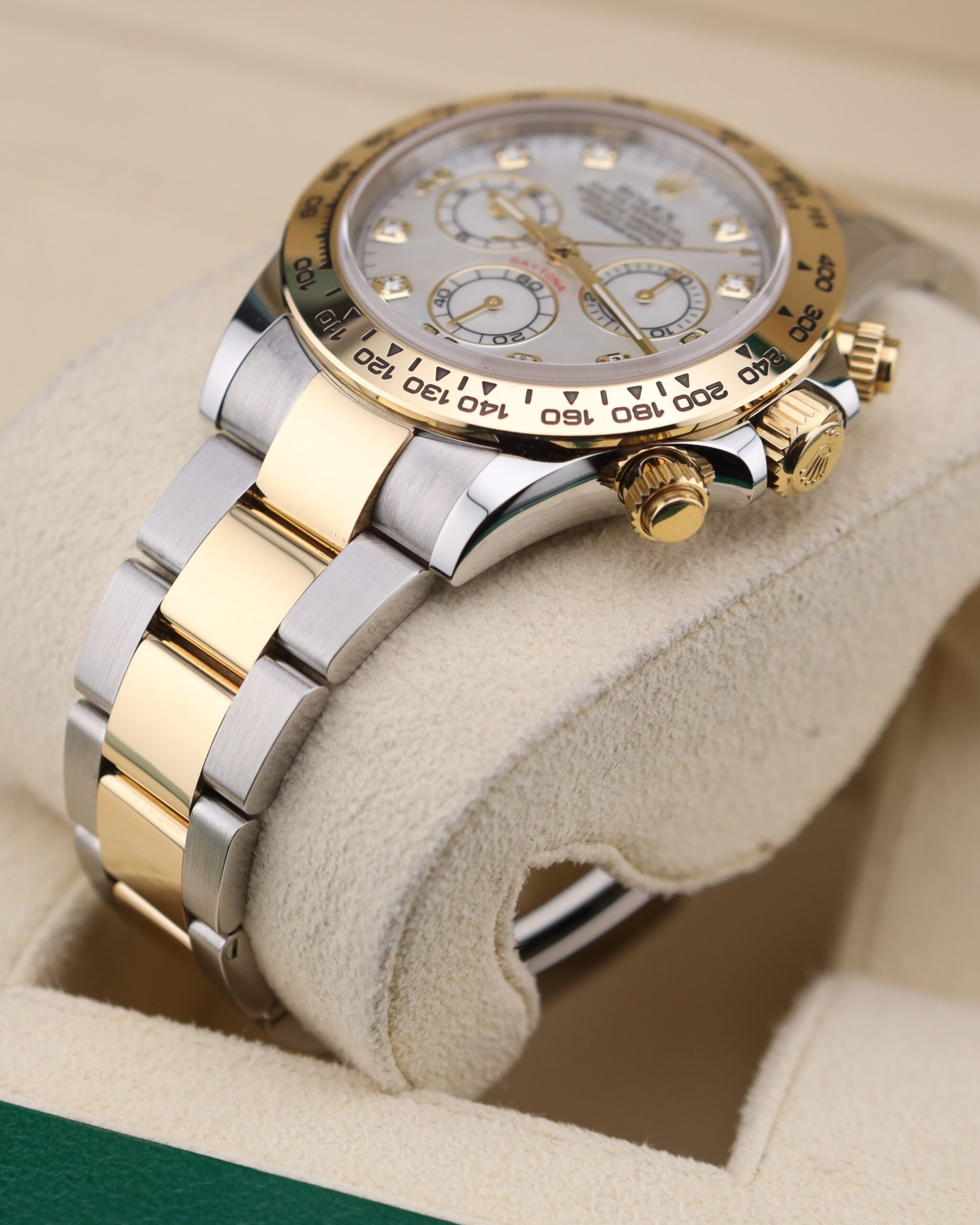 Retro chronograph watch with original lume