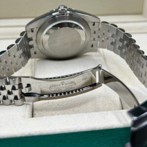 Blue dial luxury wristwatch with diamond markers