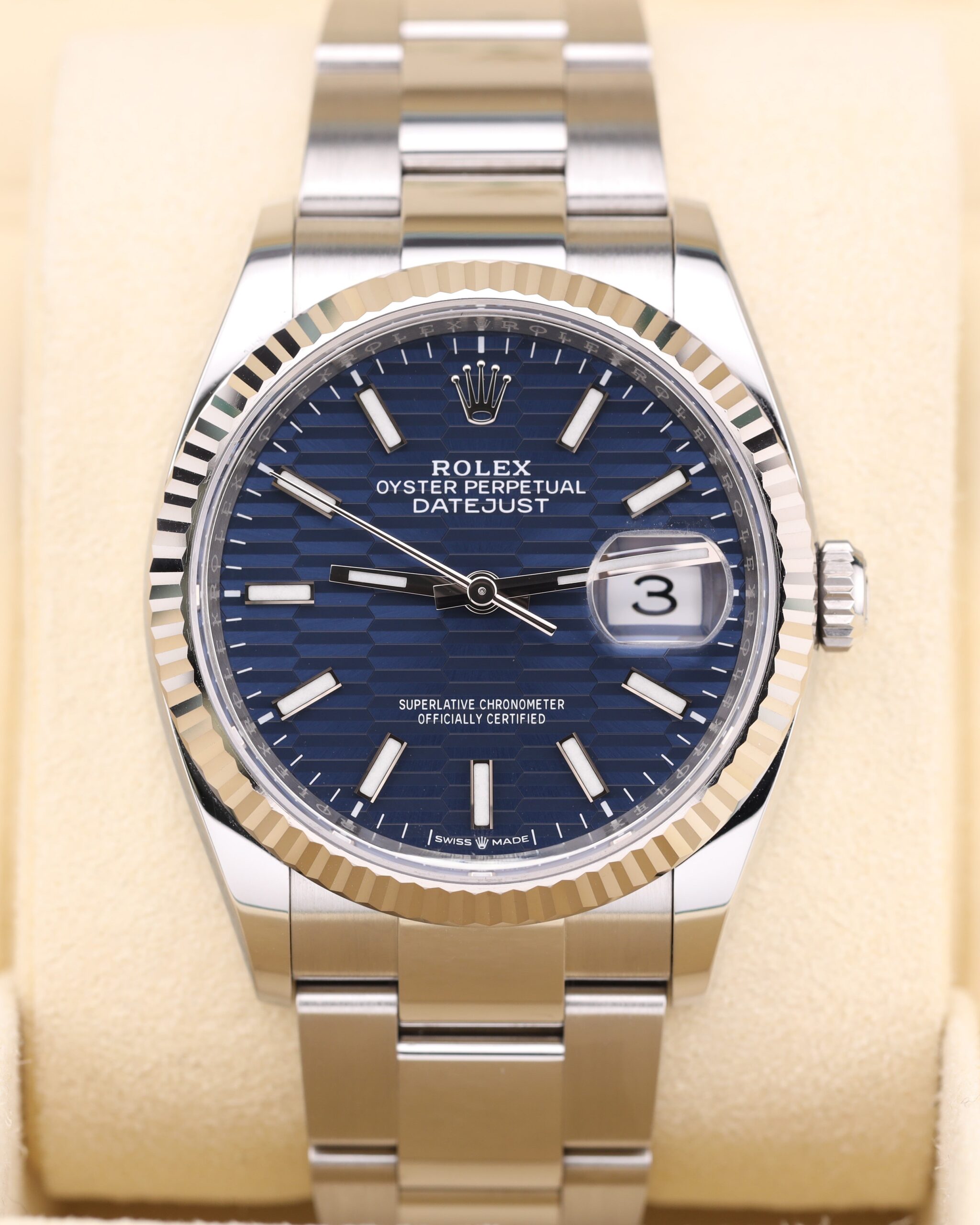 Pre-owned retro chronograph watch close-up