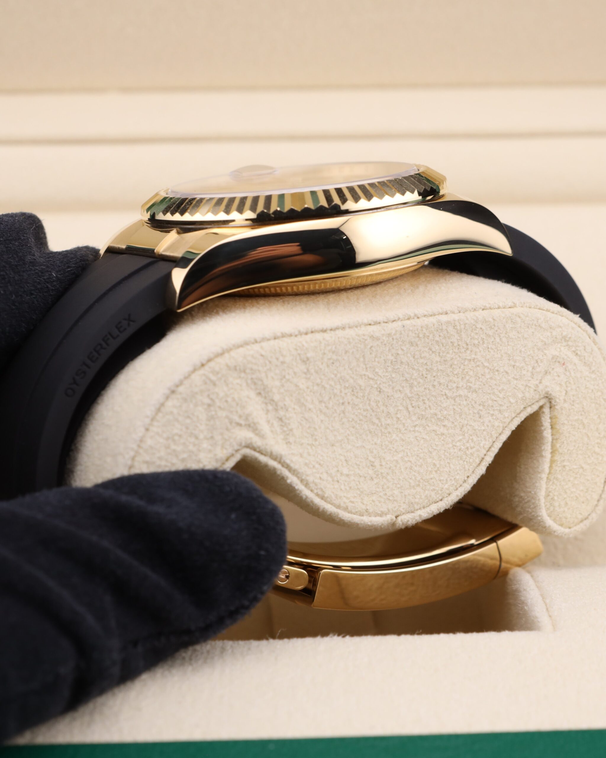 Neo-vintage luxury wristwatch close-up