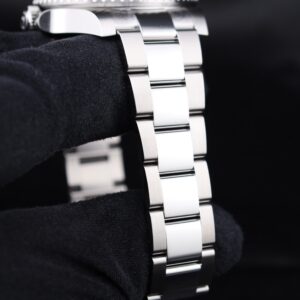 Neo-vintage luxury watch with stainless steel case