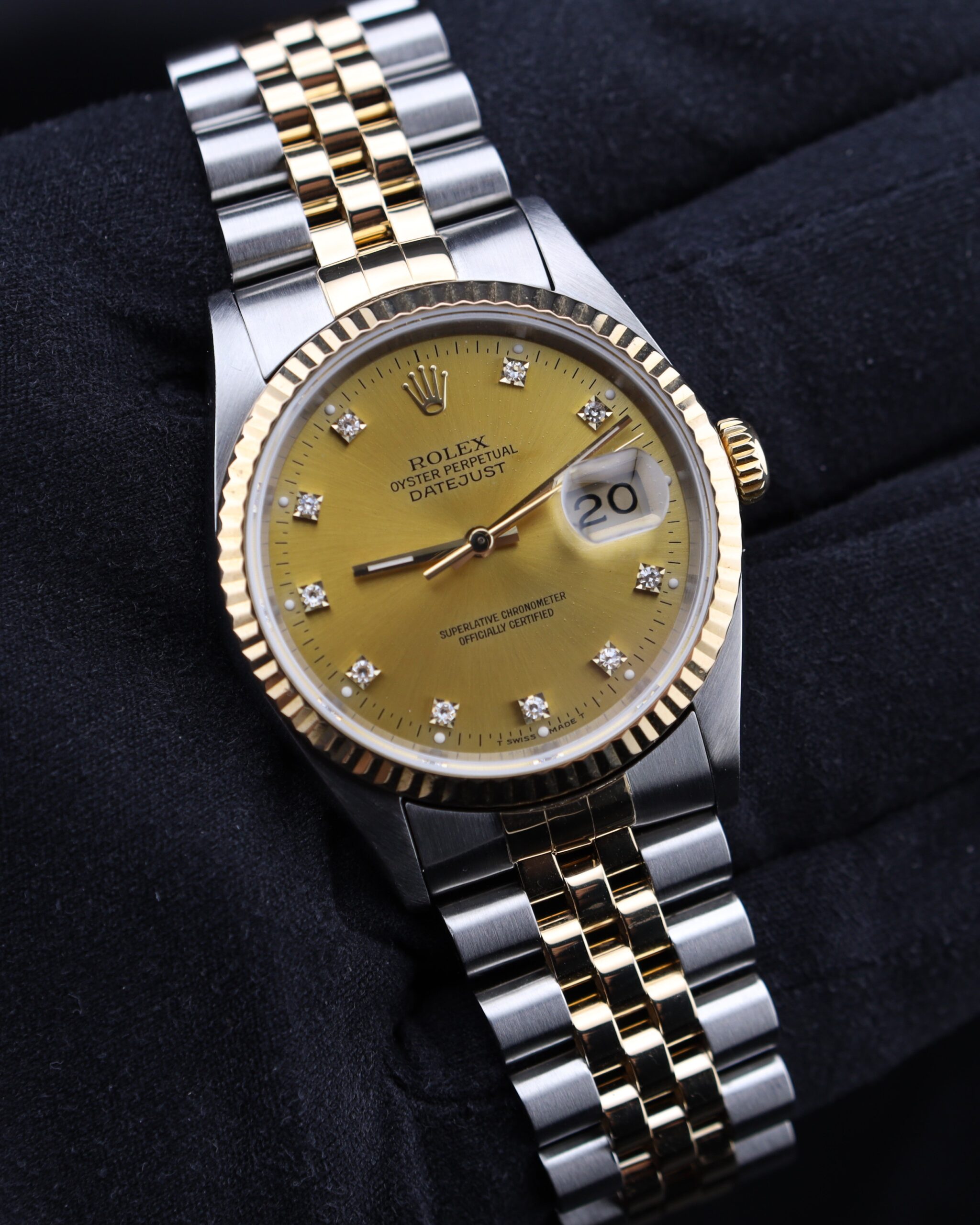 Neo-vintage luxury wristwatch close-up