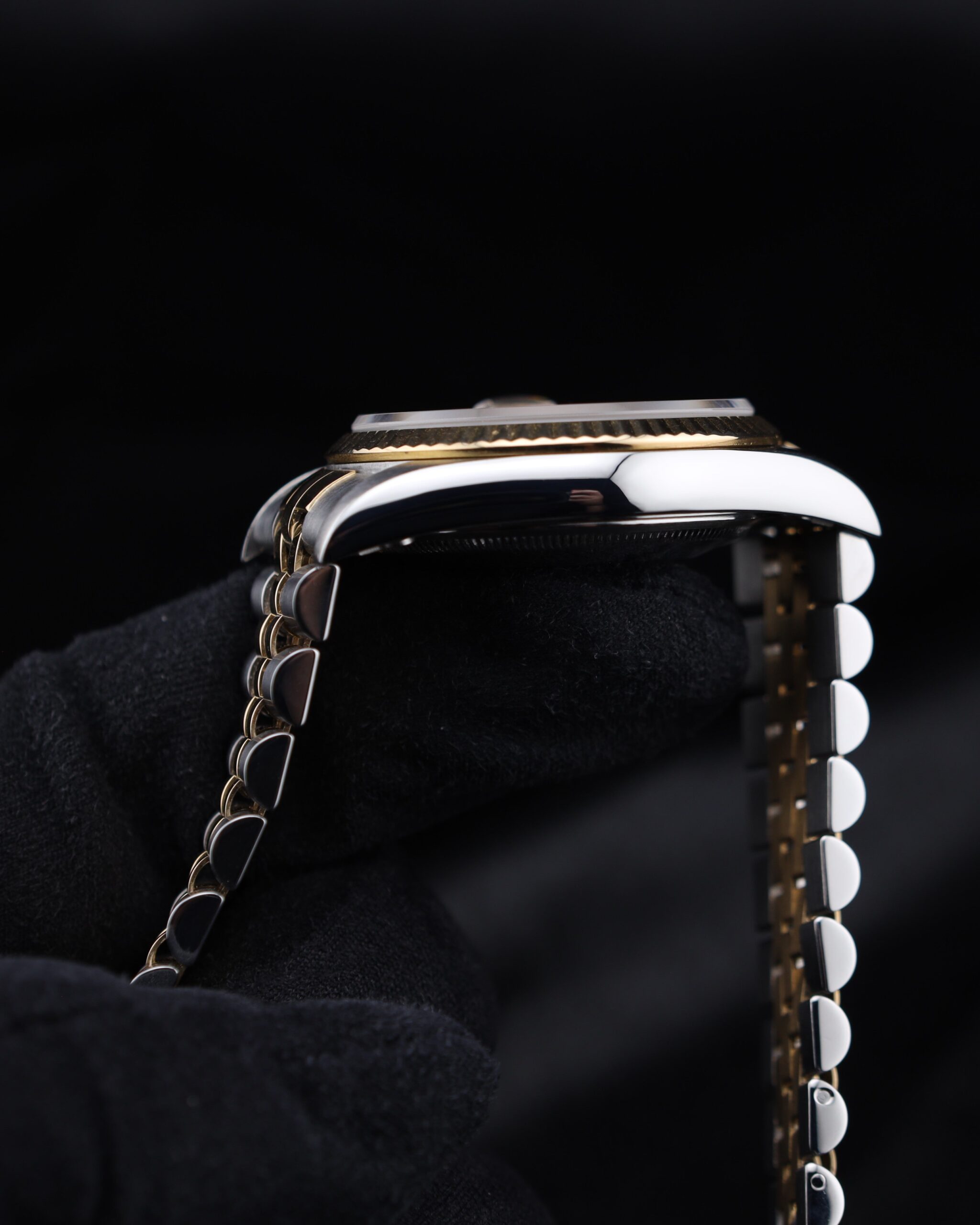 Mid-size vintage dress watch on wrist