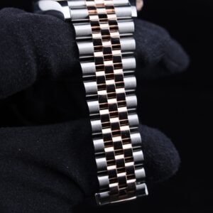 Side profile of premium mechanical wristwatch