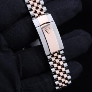 Close-up of luxury watch dial with diamond markers