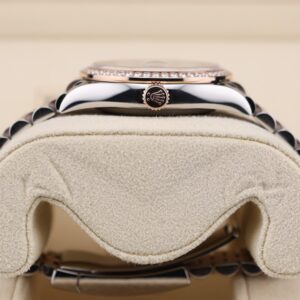 Side profile of classic luxury wristwatch