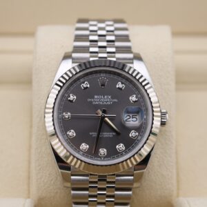 Rolex Datejust with polished bezel and diamond dial