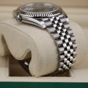 Luxury watch with slate rhodium diamond dial