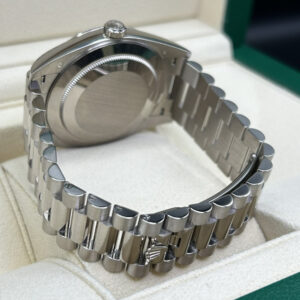 Luxury wristwatch with meteorite dial and baguette markers