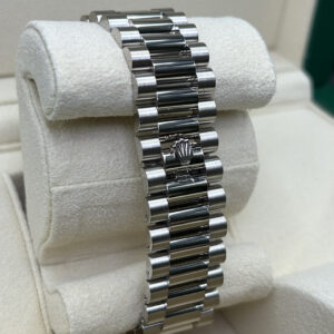 Full view of luxury wristwatch with meteorite dial