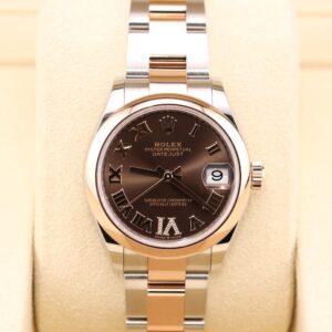 Luxury watch with chocolate dial and diamond markers