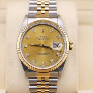 Classic luxury watch with champagne dial