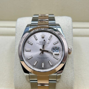 Luxury wristwatch with pink sundust dial
