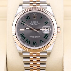 Luxury rose gold wristwatch with Jubilee bracelet
