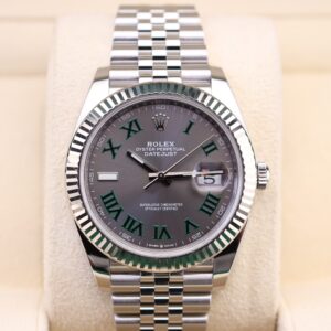 Luxury wristwatch with green Wimbledon dial