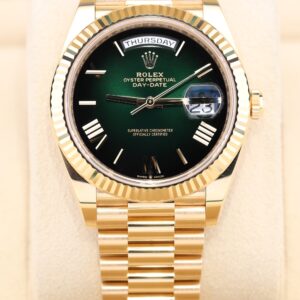 Luxury green ombre dial wristwatch