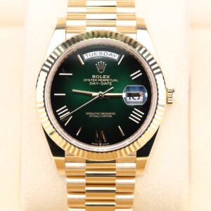 Green ombre dial luxury wristwatch