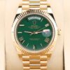 Luxury green dial wristwatch with Roman numerals