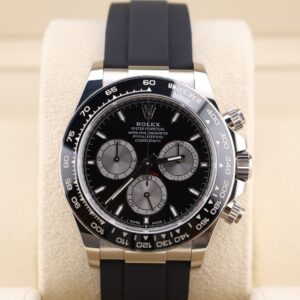 Luxury chronograph wristwatch with black dial
