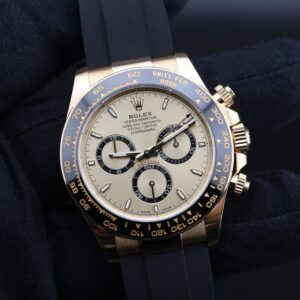 Luxury chronograph watch with champagne dial